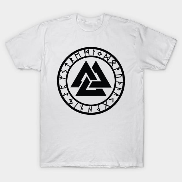 Valknut /// Rune Circle T-Shirt by Gumless